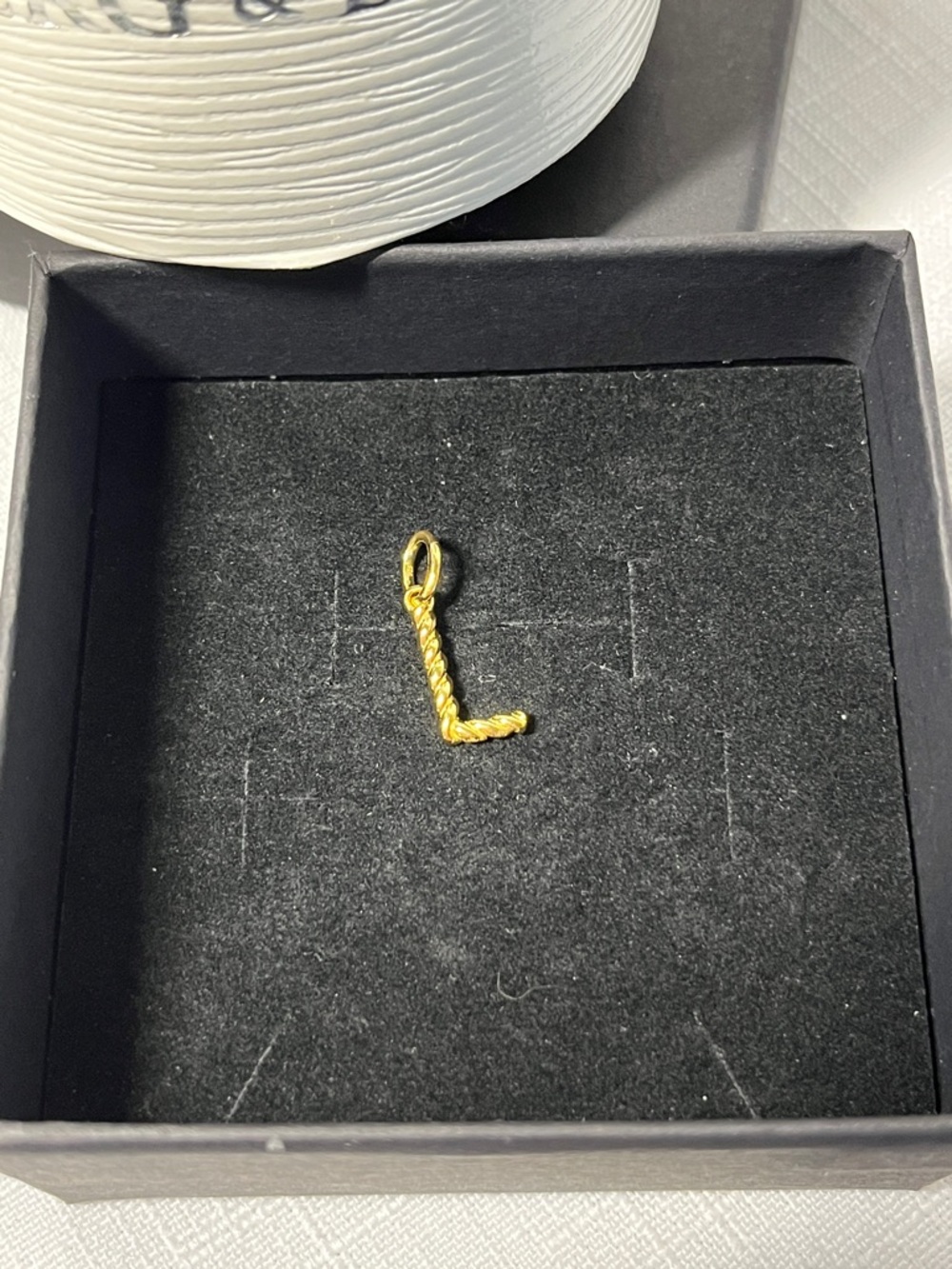 Hillberg & Berk Gold Twisted Letter L Charm Pendant. New. Perfect Gift!